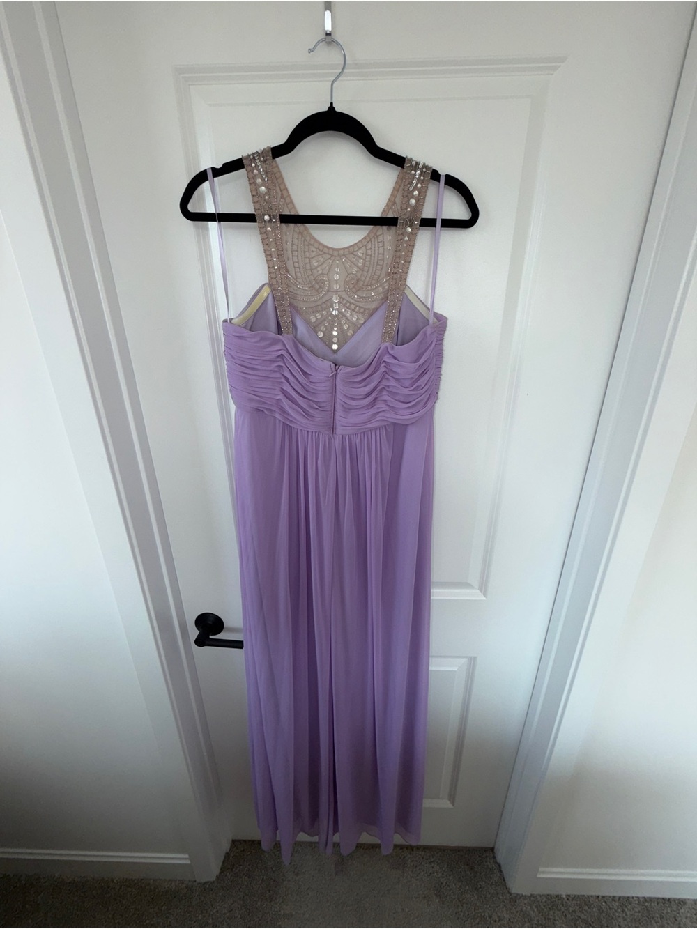 Xscape Lavender Beaded Embellished Chiffon Formal Maxi Dress Size 14 - Picture 6 of 6